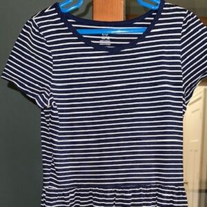 Girls dress size 10/12. Carter's. Short sleeved. Knee length Knit. Worn 2x. Blue